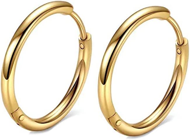 Stainless Steel Gold Hoop Earrings - 20mm