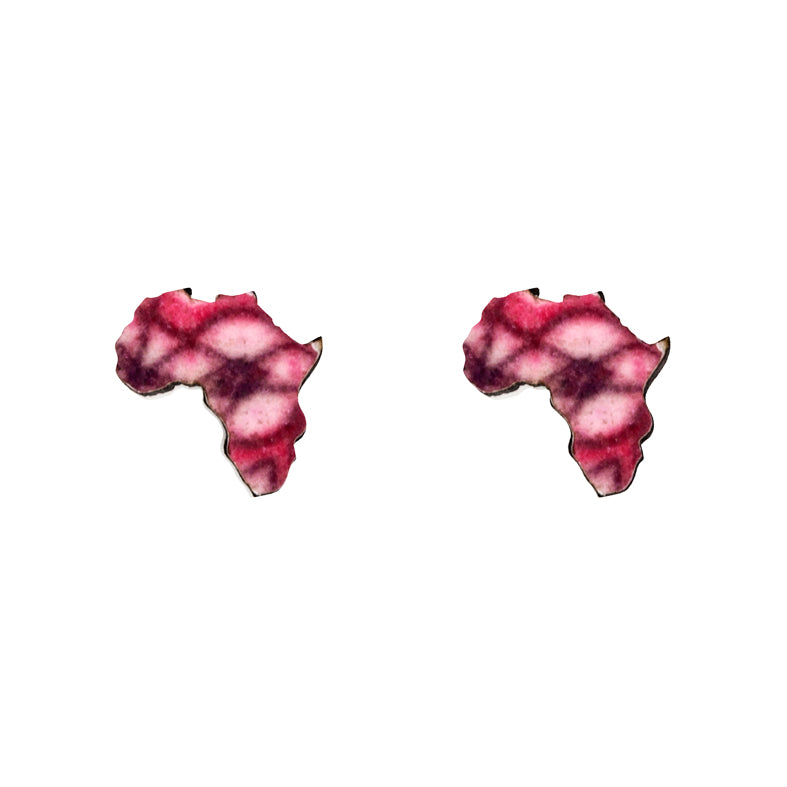 Wooden African Studs - Shwe Shwe Print #1
