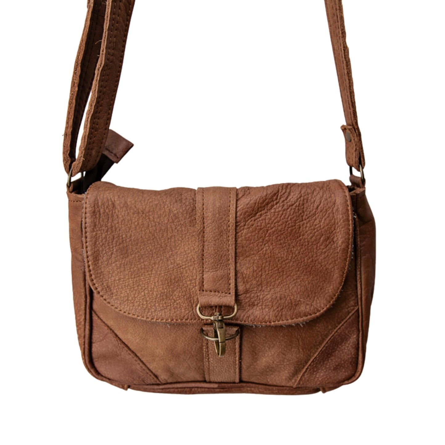 Tan Genuine Leather Sling Handbag