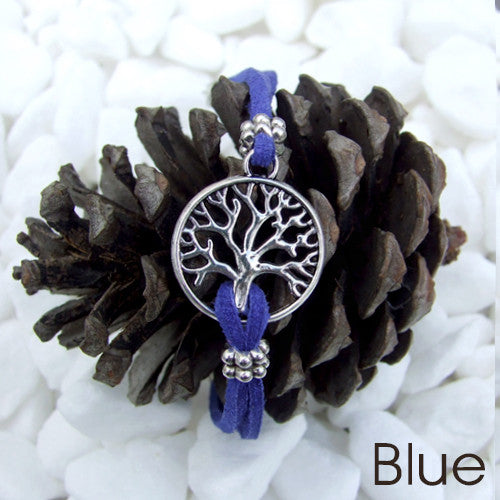 Suede Tree of Life Bracelet