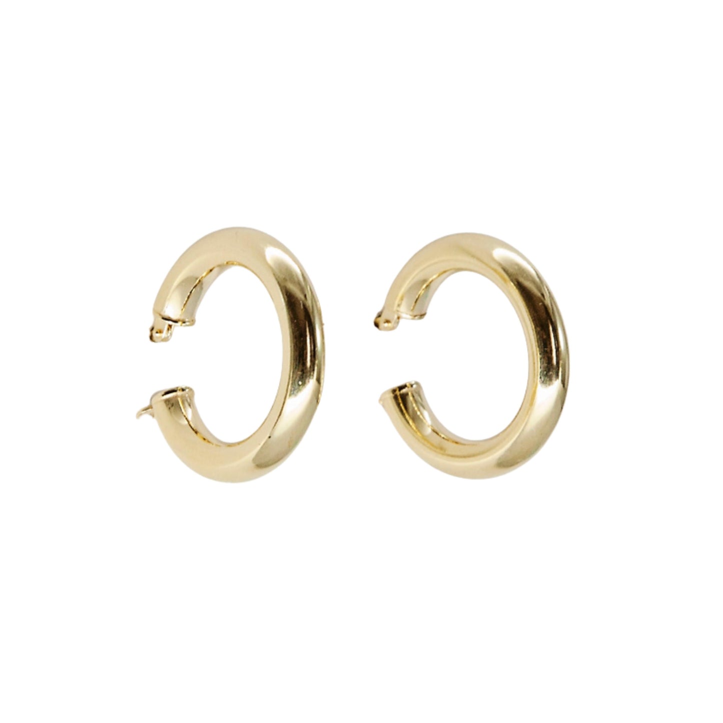 Gold-Plated Sterling Silver Tube Hoop Earrings - Medium