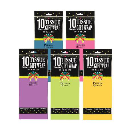 Tissue Paper in Various Colours - 10 Sheets