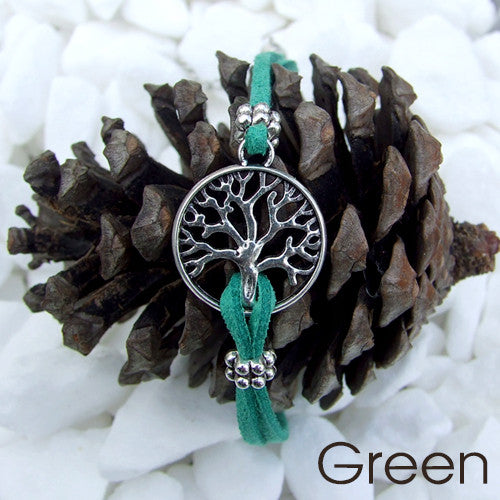 Suede Tree of Life Bracelet