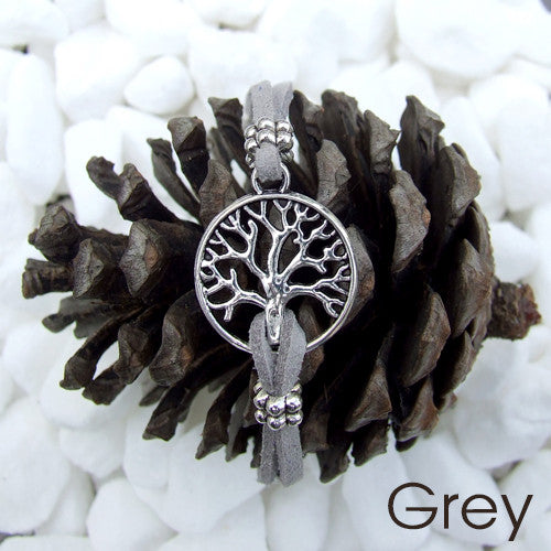 Suede Tree of Life Bracelet