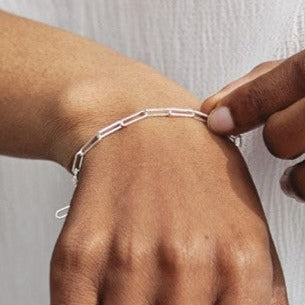 Sterling Silver Paperclip Link Bracelet