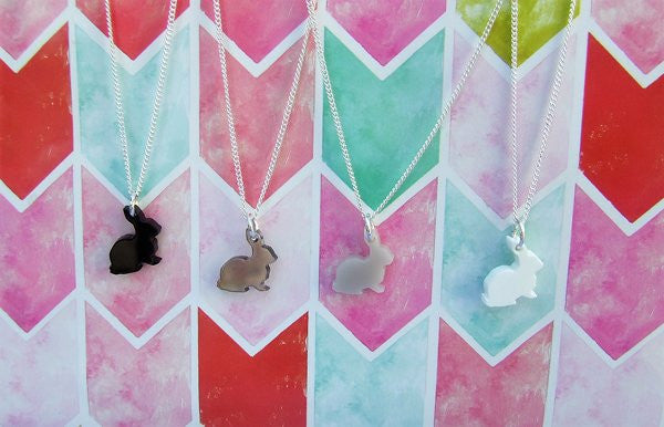 Perspex Bunny Necklace - 8 different colours