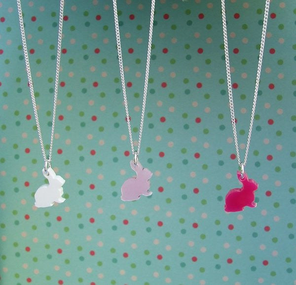 Perspex Bunny Necklace - 8 different colours