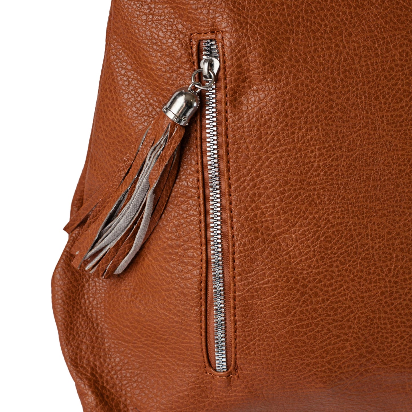 Large Tan Vegan Leather Handbag