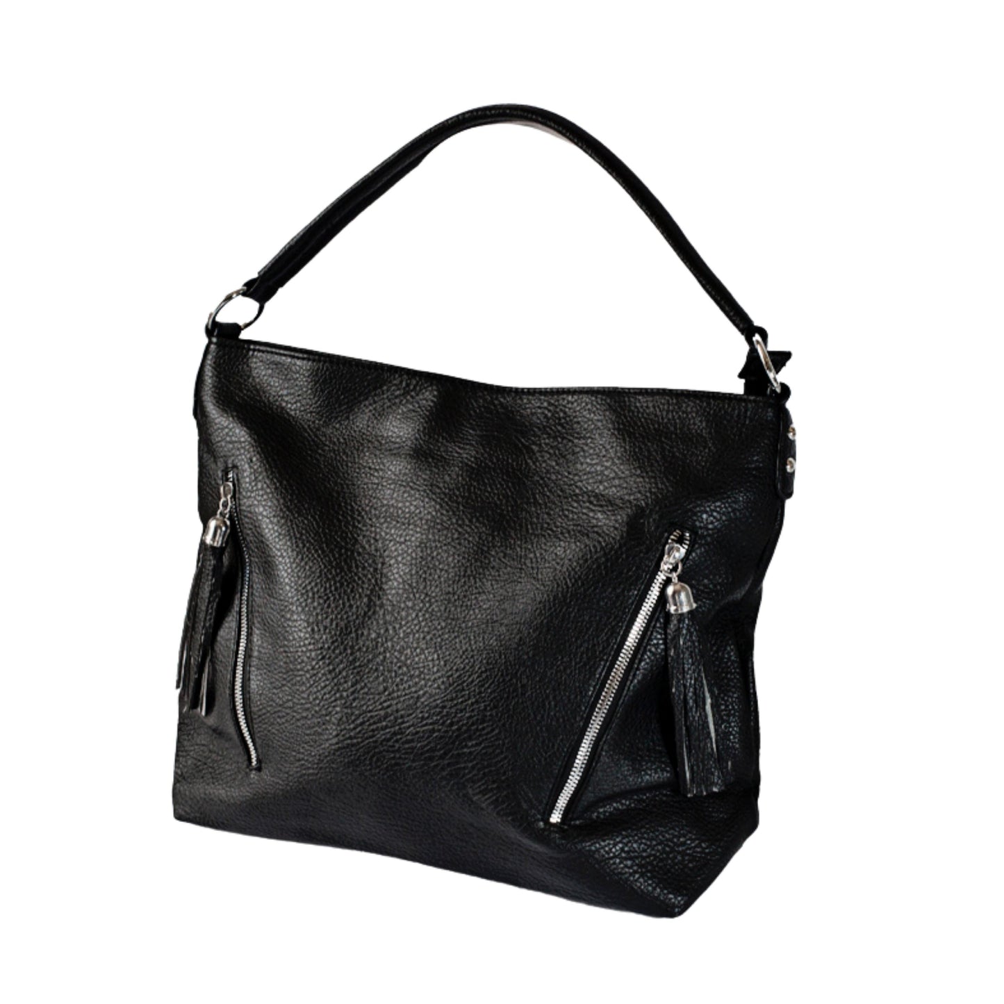 Large Black Vegan Leather Handbag