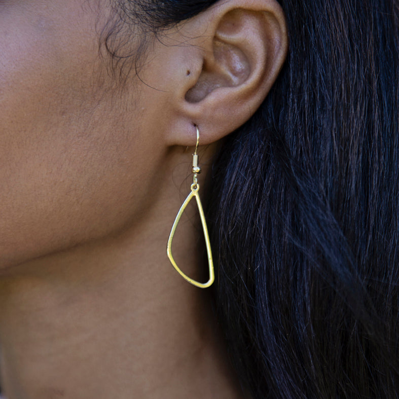 Abstract Triangle Gold Earrings
