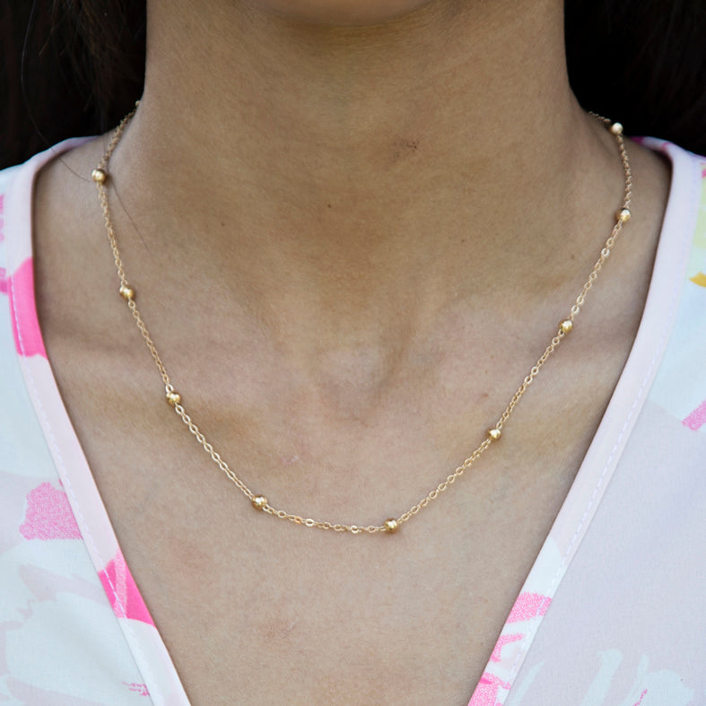 Gold Bauble Necklace - Adjustable Length