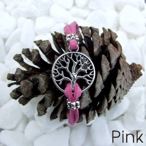 Suede Tree of Life Bracelet
