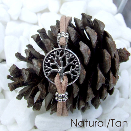 Suede Tree of Life Bracelet