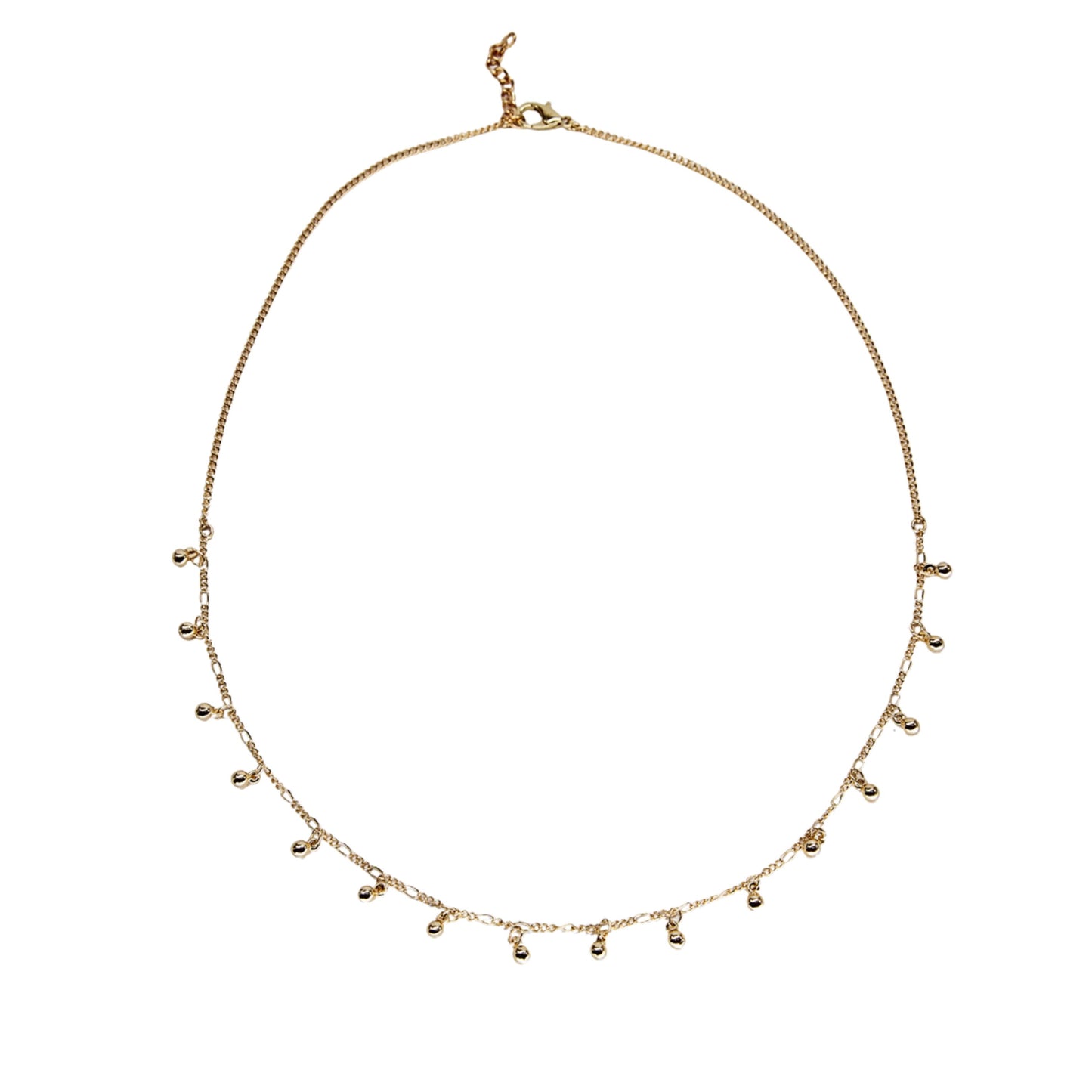Gold Delicate Hanging Bauble Necklace