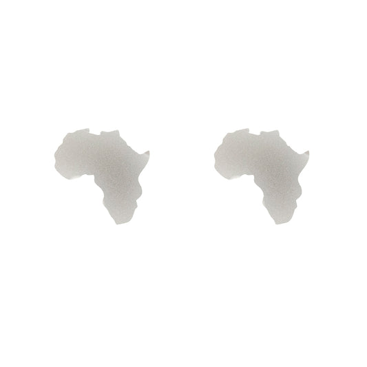 Africa Perspex Stud Earrings - Grey