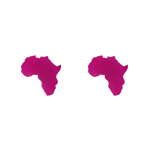 Africa Perspex Stud Earrings- Pink