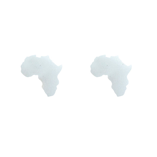 Africa Perspex Stud Earrings - White