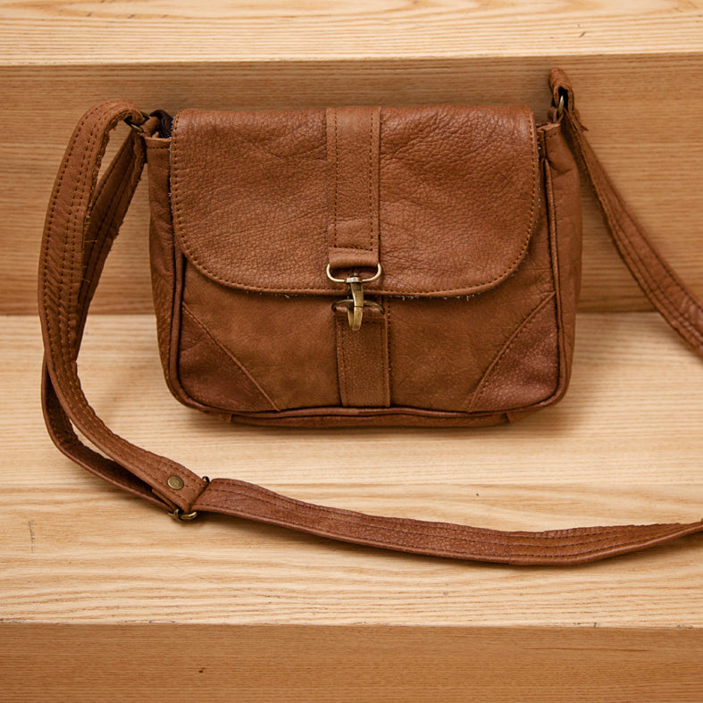 Tan Genuine Leather Sling Handbag