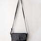 Black Genuine Leather Fold-over Flap Sling Handbag