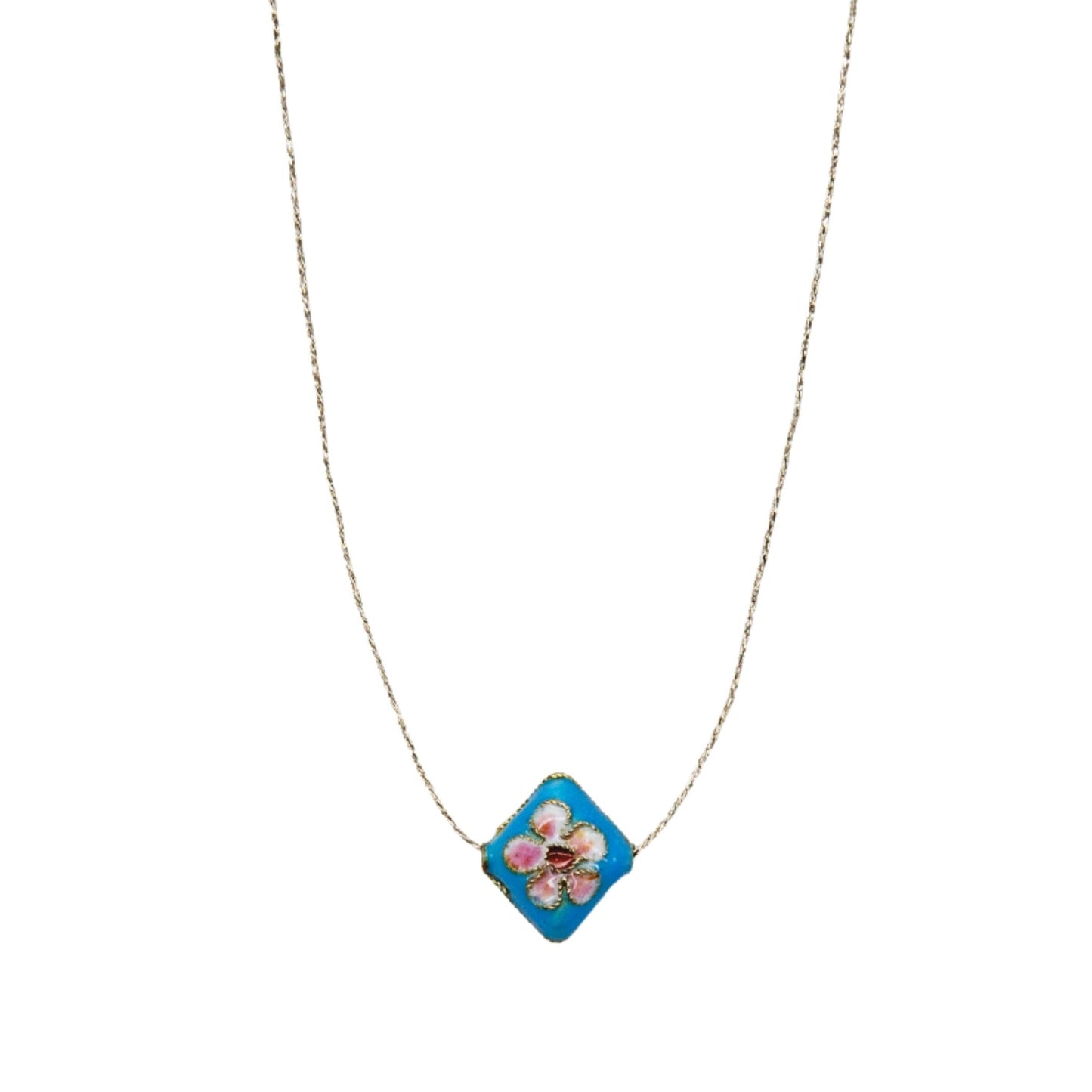 Turquoise Cloisonné Bead Necklace