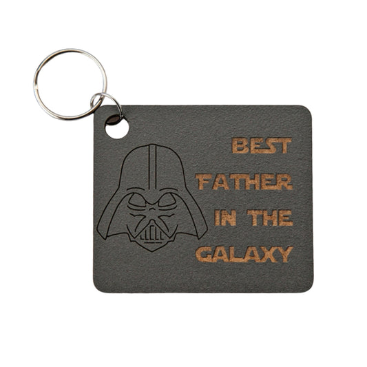 Best Father In Galaxy Wooden Keyring
