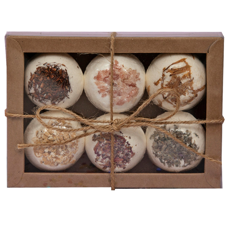 Box Set of 6 Small Natural Bath Bombs