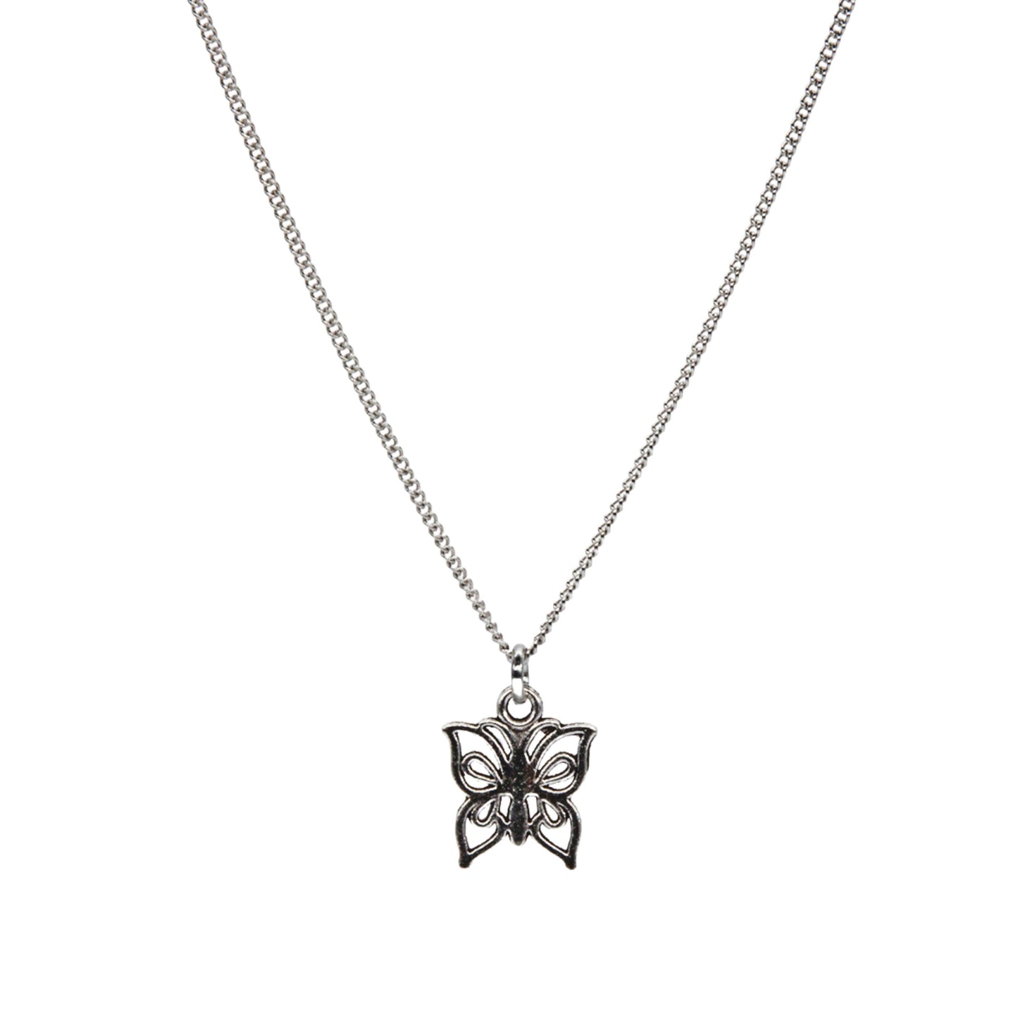 Silver Butterfly Necklace - Adjustable Length
