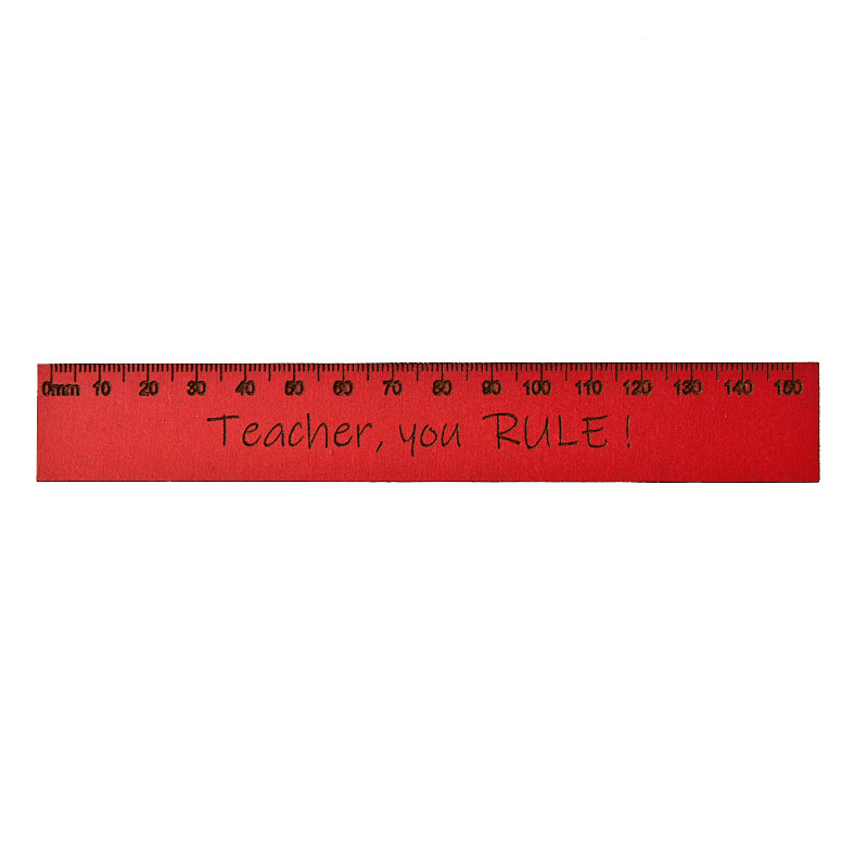 'Teacher, You RULE' - 15cm Wooden Ruler
