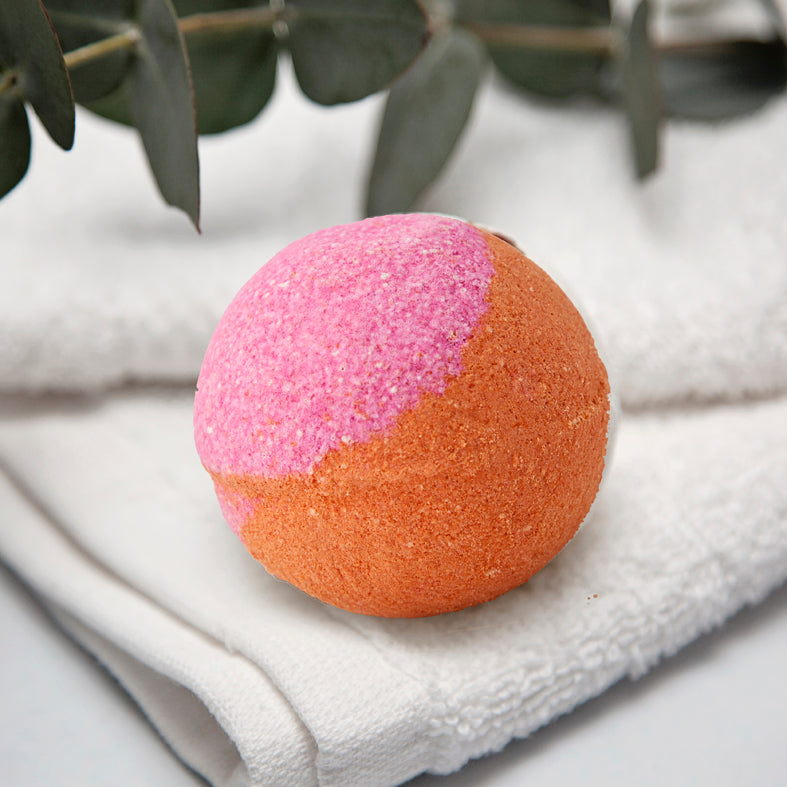 Large Pink Orange Bath Bomb - Lemongrass