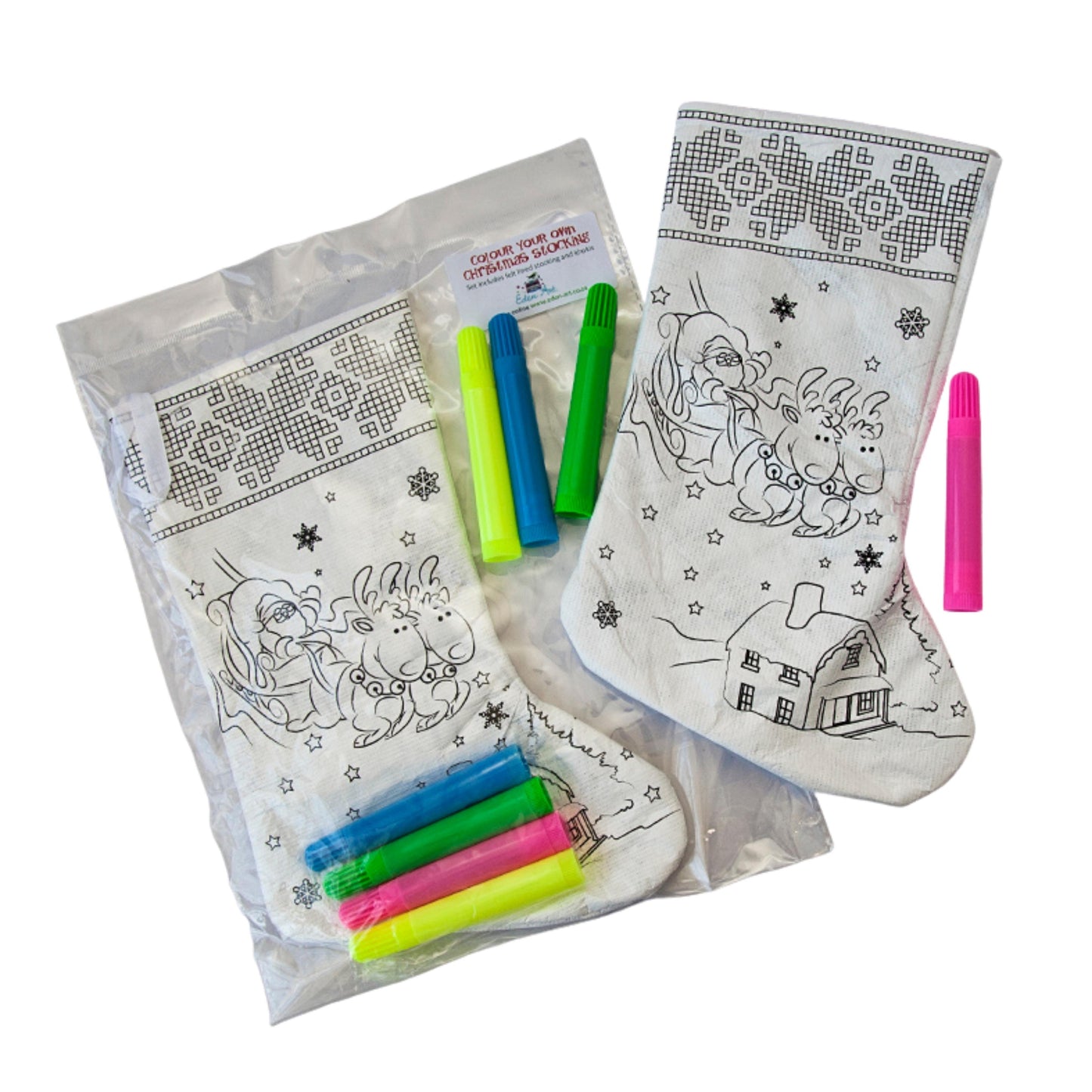 Colour in Your Own Christmas Stocking - Design 1