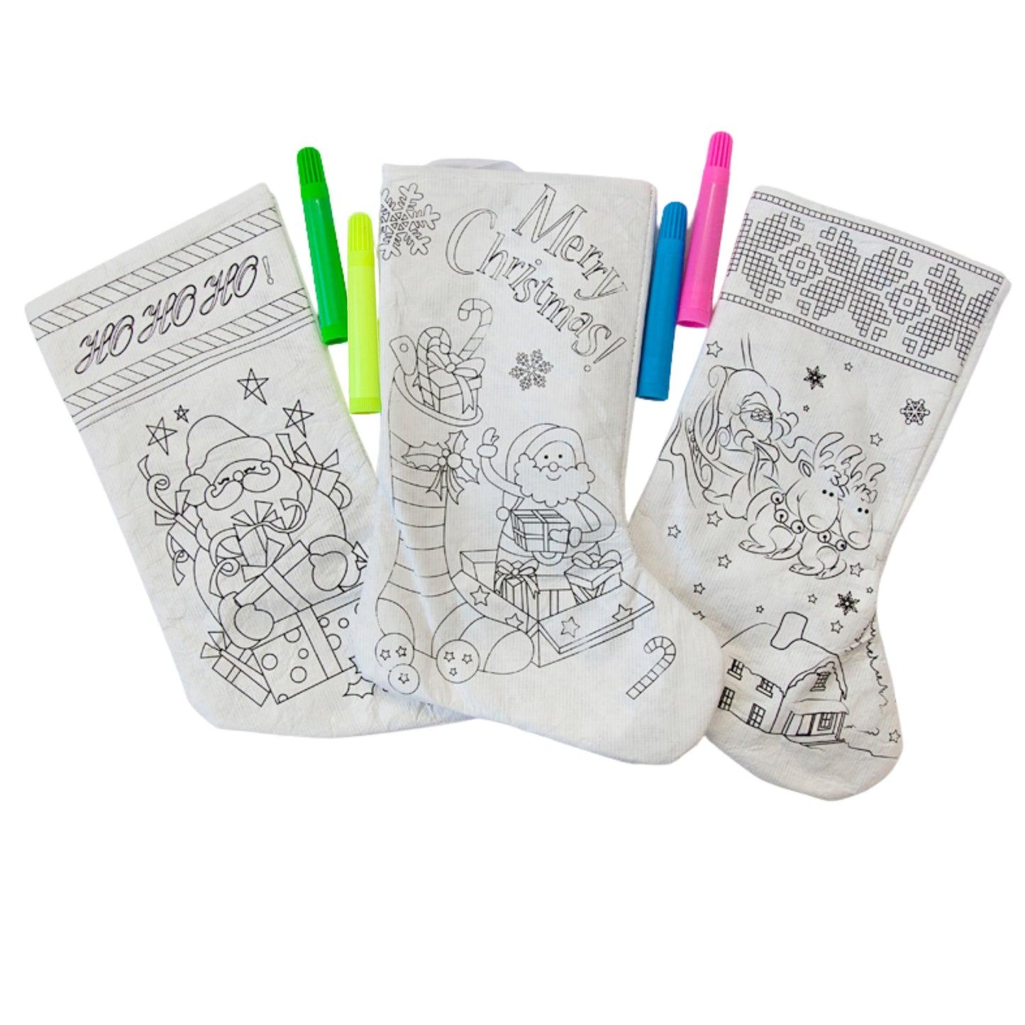 Colour in Your Own Christmas Stocking - Design 2