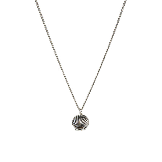 Silver Petite Clam Shell Necklace - Adjustable Necklace