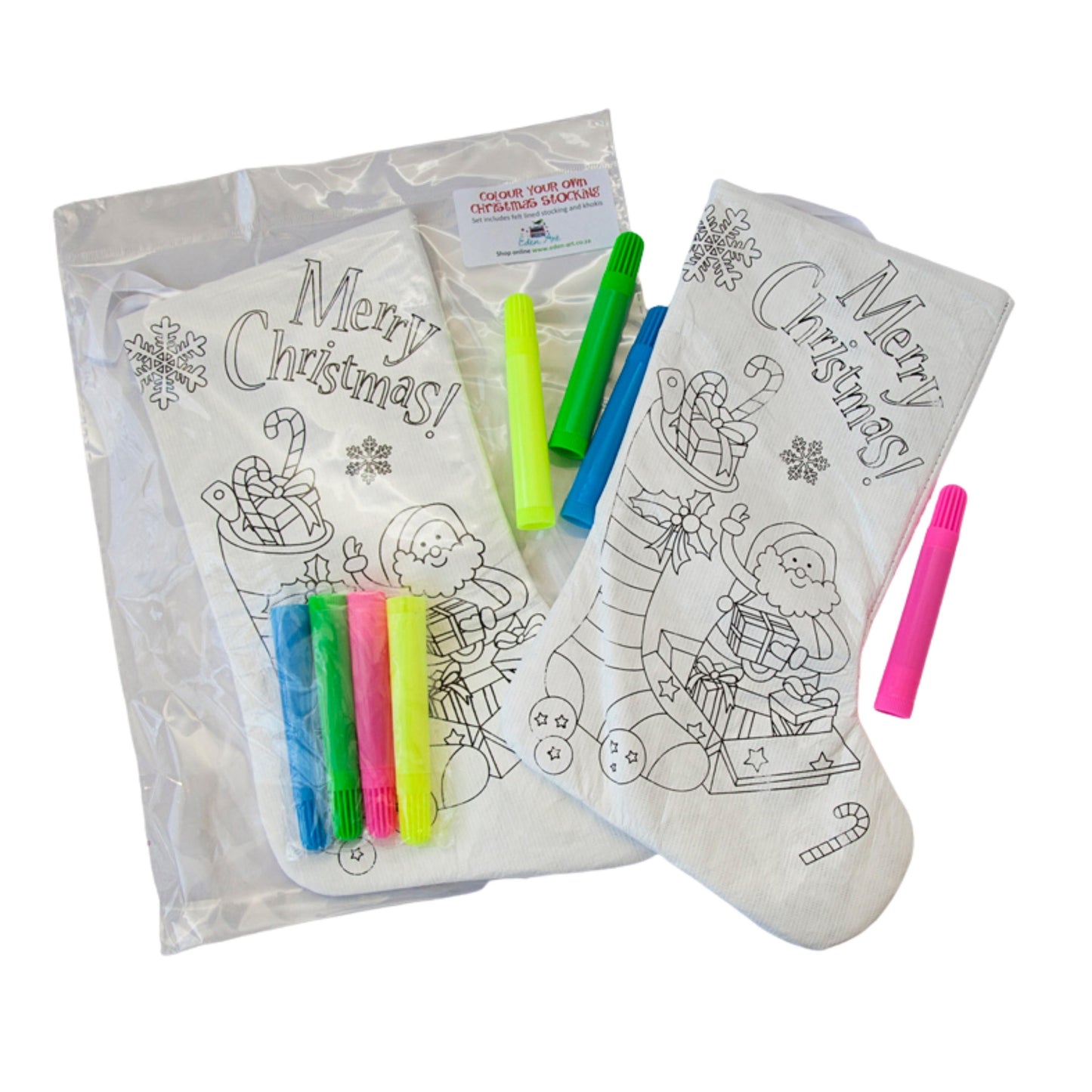 Colour in Your Own Christmas Stocking - Design 3
