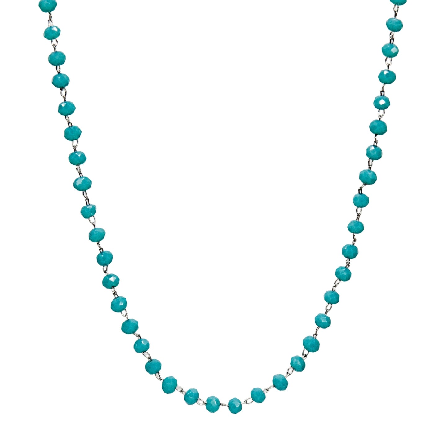 Delicate Crystal Bead Necklace - Turquoise