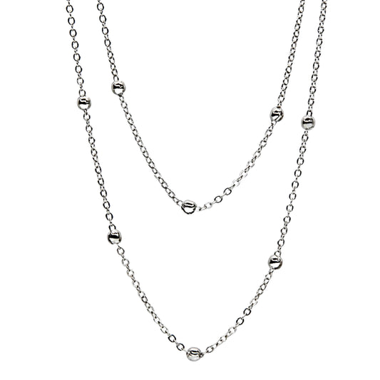 Silver Delicate Long Bauble necklace