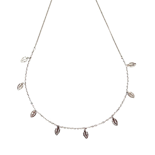 Delicate Silver Leaf Charm Necklace