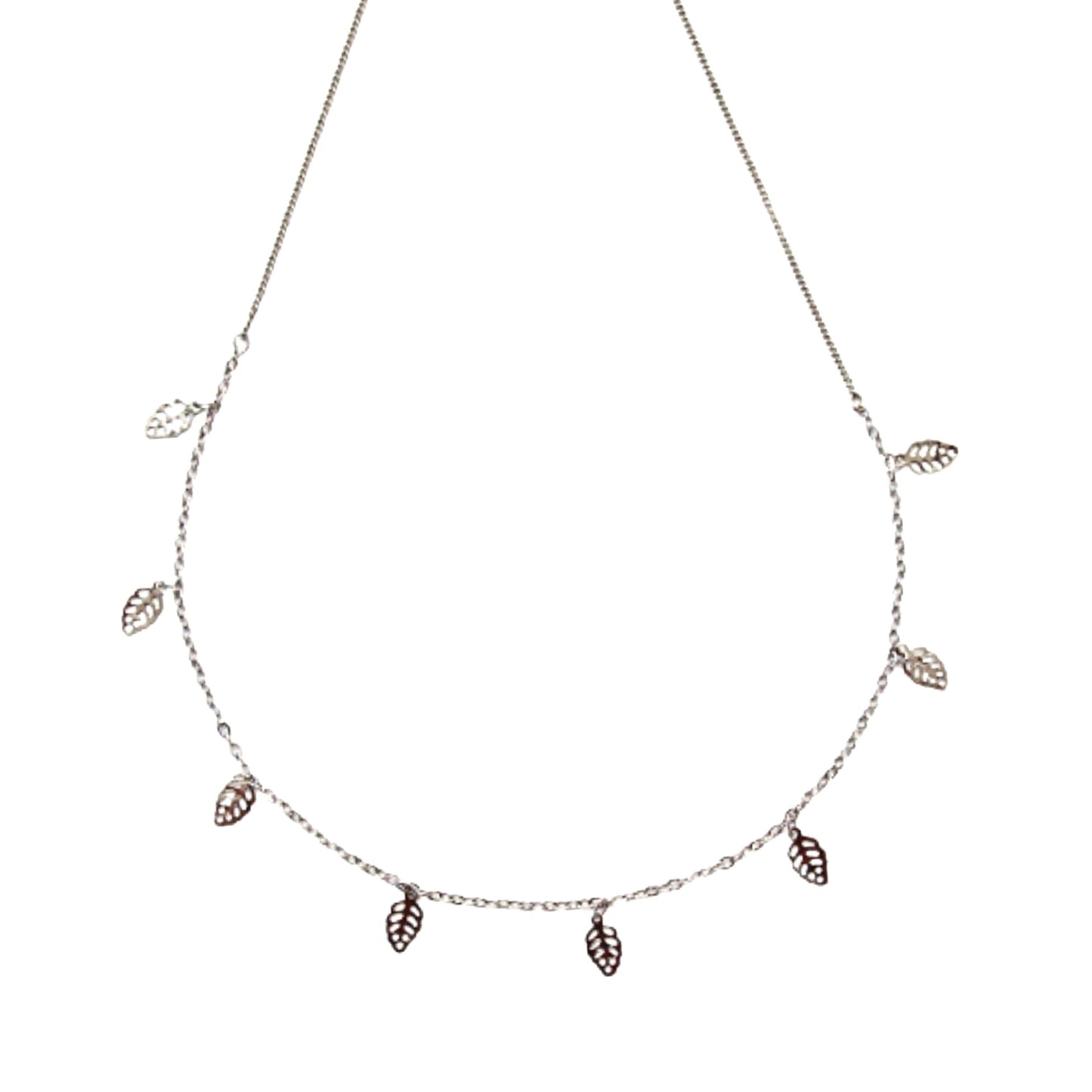 Delicate Silver Leaf Charm Necklace