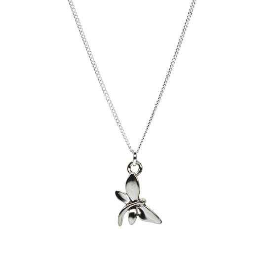 Silver Dragonfly Necklace - Adjustable Length