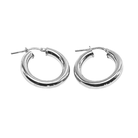 Sterling Silver Tube Hoop Earrings - Medium