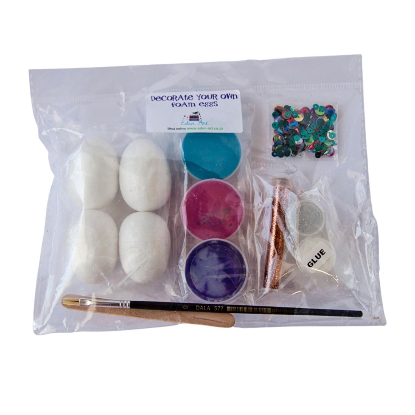 Paint Your Own Foam Easter Eggs Set - Girly Colours