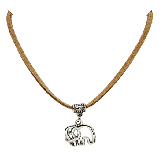 Elephant Suede Choker Necklace - Variety of Colours