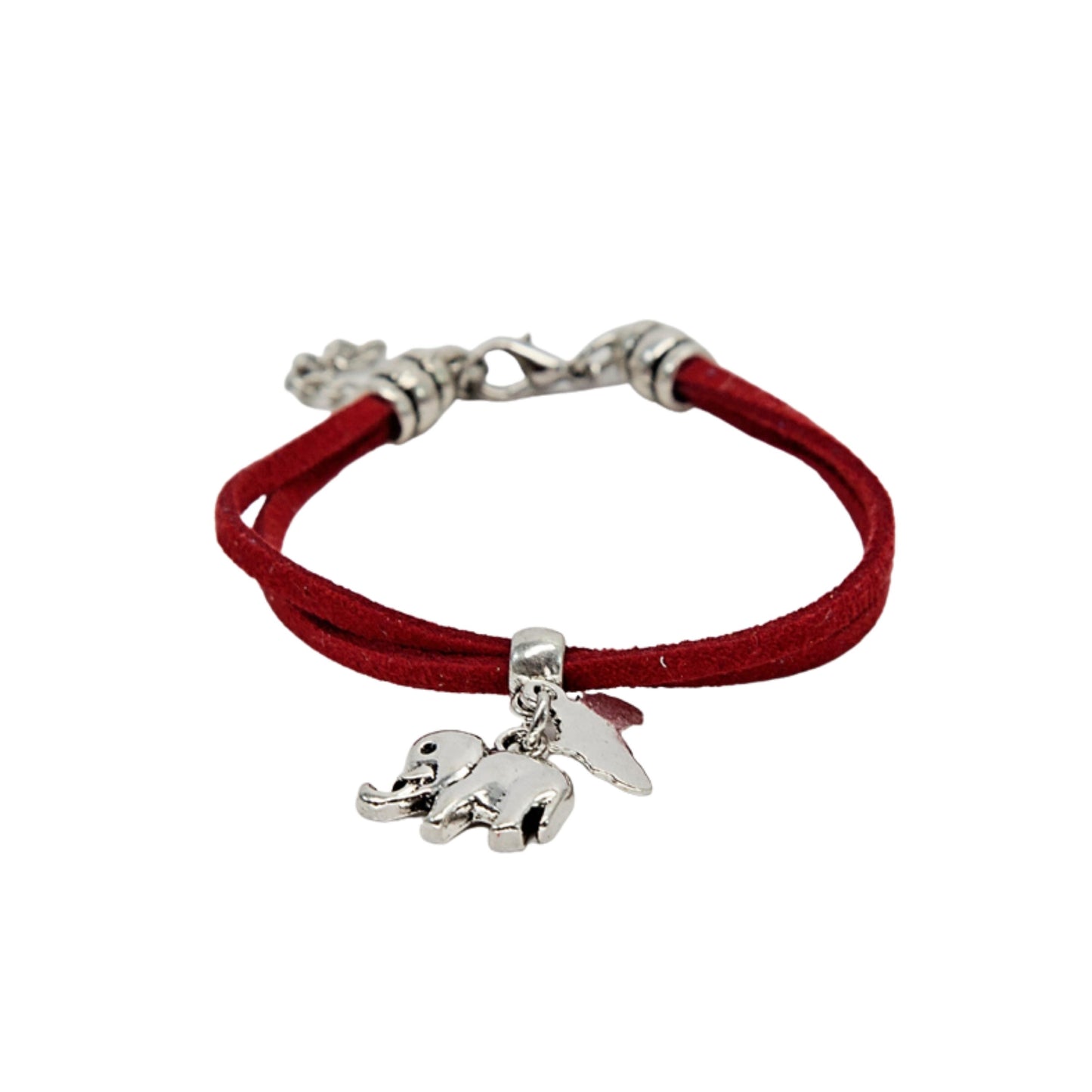 Elephant _ Africa Charm Suede Bracelet - Variety of Colours
