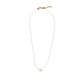 Freshwater Pearl on Silk Thread Necklace - Antique Gold Tone