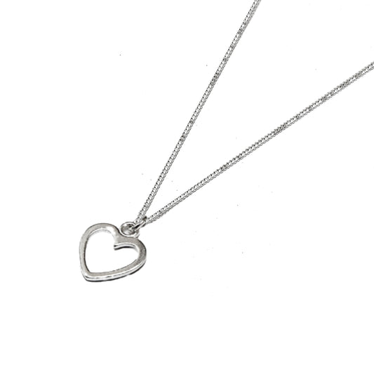 Heart Outline Sterling Silver Necklace