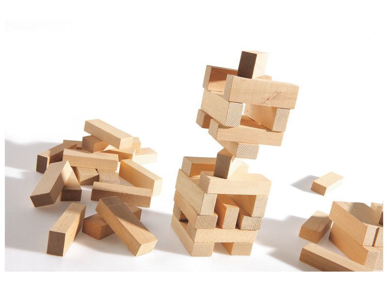 Jenga Style Wooden Blocks - 54 Pieces