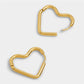 Stainless Steel Gold Heart Earrings