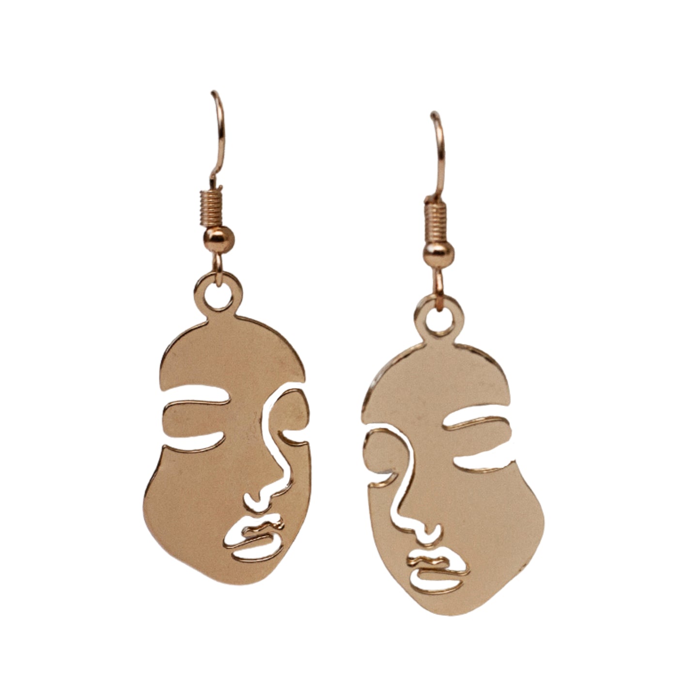 Gold Solid Face Earrings