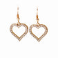 Gold Diamante Heart Earrings