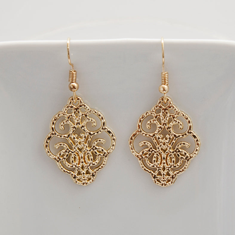 Mediterranean Filigree Gold Earrings