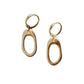 Gold Abstract Oval Earrings